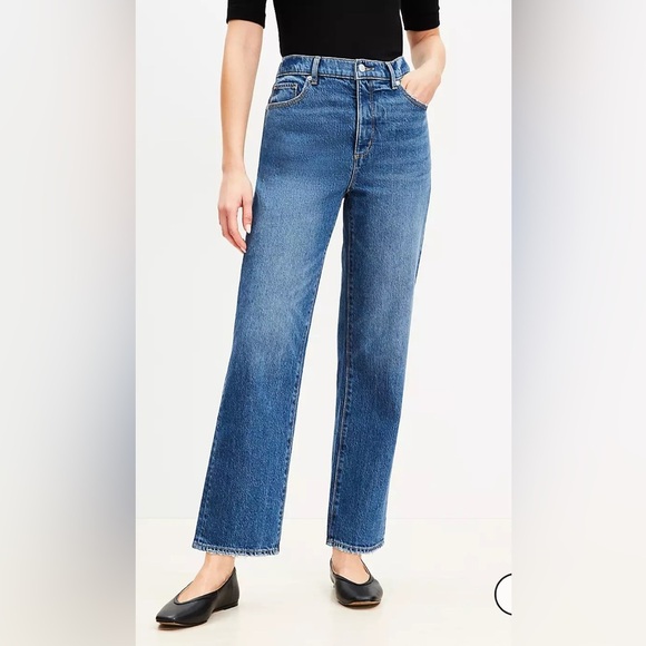 NWOT Loft Outlet High-Waist Straight Leg Cropped Jeans | Size 26/2| - Picture 1 of 7